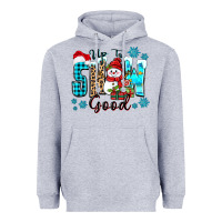 Heather Grey up to snow good Heavyweight Hoodie - Zillion Design Studio