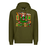 Army Green teach love inspire with Christmas and teacher elements Premium Hoodie - AdoDesignShop