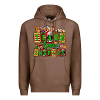 Chestnut teach love inspire with Christmas and teacher elements Premium Hoodie - AdoDesignShop