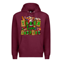 Burgundy teach love inspire with Christmas and teacher elements Premium Hoodie - AdoDesignShop