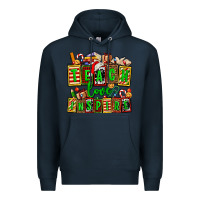 Navy teach love inspire with Christmas and teacher elements Premium Hoodie - AdoDesignShop