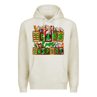 Oatmeal Heather teach love inspire with Christmas and teacher elements Premium Hoodie - AdoDesignShop