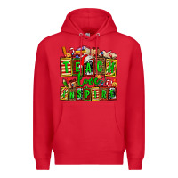 Red teach love inspire with Christmas and teacher elements Premium Hoodie - AdoDesignShop