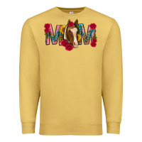 Antique Gold mom with horse mothers day Premium Sweatshirt - texasbilliewilder
