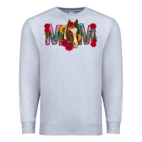Heather Grey mom with horse mothers day Premium Sweatshirt - texasbilliewilder