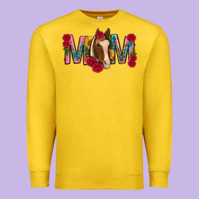 Mom With Horse Mothers Day Premium Sweatshirt Designed By Texasbilliewilder