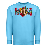 Ocean Blue mom with horse mothers day Premium Sweatshirt - texasbilliewilder