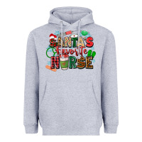 Heather Grey santa's favorite nurse Heavyweight Hoodie - Zillion Design Studio