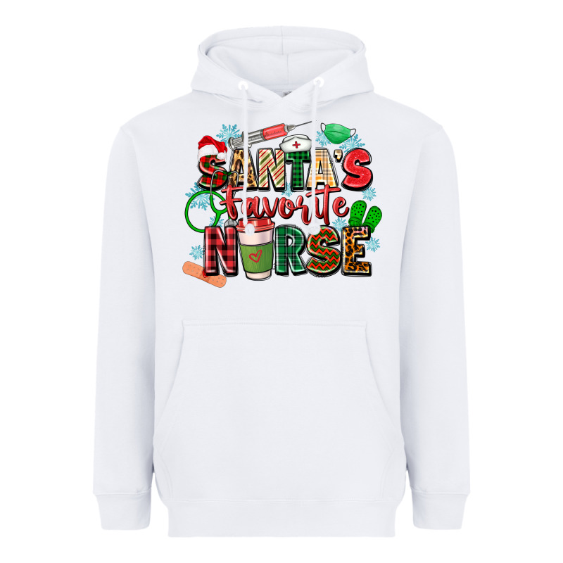 Santa's Favorite Nurse Heavyweight Hoodie by Zillion Design Studio | Teevron