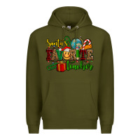 Army Green santa's favorite teacher Premium Hoodie - AdoDesignShop