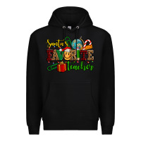 Black santa's favorite teacher Premium Hoodie - AdoDesignShop