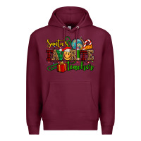 Burgundy santa's favorite teacher Premium Hoodie - AdoDesignShop