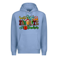 Colony Blue santa's favorite teacher Premium Hoodie - AdoDesignShop