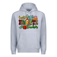 Heather Grey santa's favorite teacher Premium Hoodie - AdoDesignShop