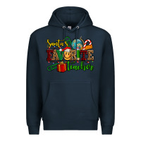 Navy santa's favorite teacher Premium Hoodie - AdoDesignShop