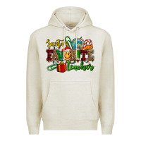 Oatmeal Heather santa's favorite teacher Premium Hoodie - AdoDesignShop