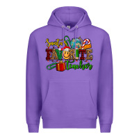 Purple santa's favorite teacher Premium Hoodie - AdoDesignShop