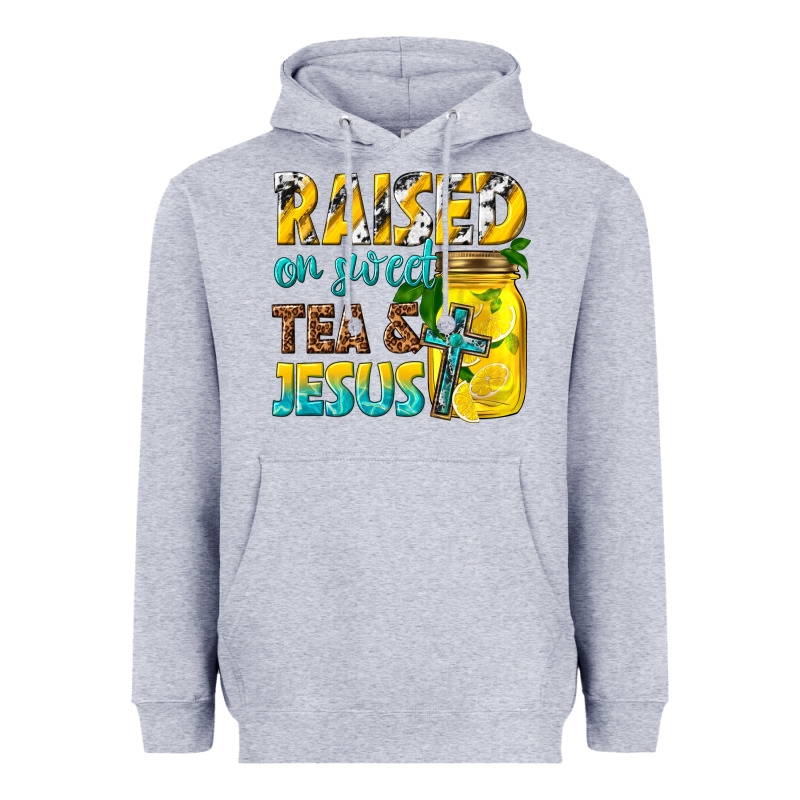 Raised On Sweet Tea And Jesus Heavyweight Hoodie by texasbilliewilder | Teevron
