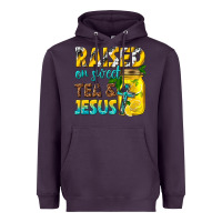 Plum raised on sweet tea and jesus Heavyweight Hoodie - texasbilliewilder