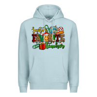 Blue Mist santa's favorite teacher Premium Hoodie - AdoDesignShop