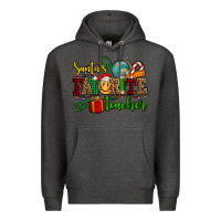 Charcoal Heather santa's favorite teacher Premium Hoodie - AdoDesignShop