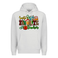 Dove Grey santa's favorite teacher Premium Hoodie - AdoDesignShop