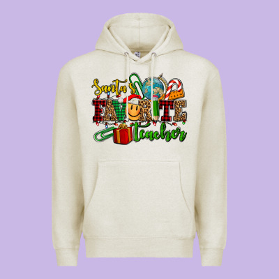 Santa's Favorite Teacher Premium Hoodie Designed By Adodesignshop