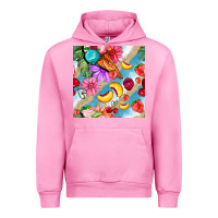 Fuchsia Pink flowers ice cream fruit Urban Hoodie - BundleAndBundleShop