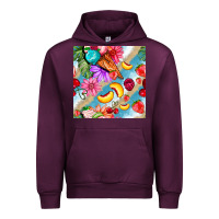 Mauve Wine flowers ice cream fruit Urban Hoodie - BundleAndBundleShop