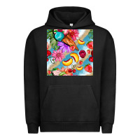 Pigment Black flowers ice cream fruit Urban Hoodie - BundleAndBundleShop