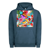 Pigment Midnight Navy flowers ice cream fruit Urban Hoodie - BundleAndBundleShop