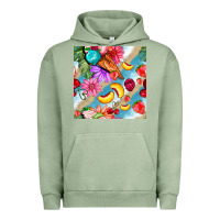Pigment Oil Green flowers ice cream fruit Urban Hoodie - BundleAndBundleShop