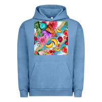 Pigment Pebble Blue flowers ice cream fruit Urban Hoodie - BundleAndBundleShop