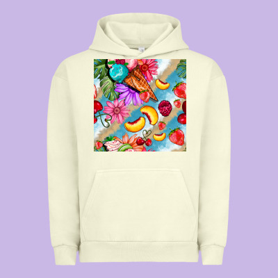 Flowers Ice Cream Fruit Urban Hoodie Designed By Bundleandbundleshop