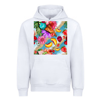 White flowers ice cream fruit Urban Hoodie - BundleAndBundleShop