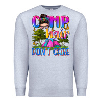 Heather Grey camp hair don't care Premium Sweatshirt - Zillion Design Studio