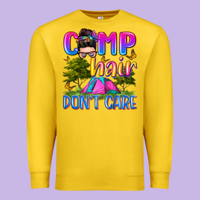 Camp Hair Don't Care Premium Sweatshirt Designed By Zillion Design Studio