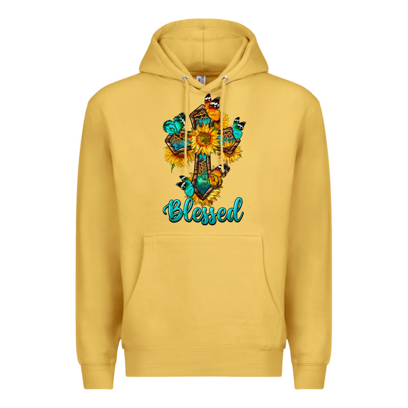 Cross With Butterfly Blessed Premium Hoodie by BundleAndBundleShop | Teevron
