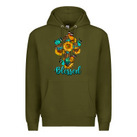 Army Green cross with butterfly blessed Premium Hoodie - BundleAndBundleShop