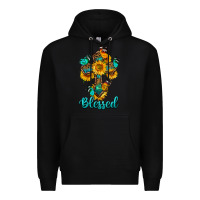 Black cross with butterfly blessed Premium Hoodie - BundleAndBundleShop