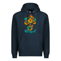Navy cross with butterfly blessed Premium Hoodie - BundleAndBundleShop