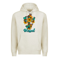 Oatmeal Heather cross with butterfly blessed Premium Hoodie - BundleAndBundleShop