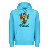 Ocean Blue cross with butterfly blessed Premium Hoodie - BundleAndBundleShop