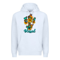 White cross with butterfly blessed Premium Hoodie - BundleAndBundleShop
