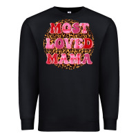 Black most loved mama Premium Sweatshirt - texasbilliewilder