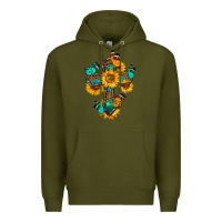 Army Green cross with butterfly Premium Hoodie - BundleAndBundleShop