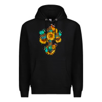 Black cross with butterfly Premium Hoodie - BundleAndBundleShop