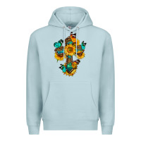 Blue Mist cross with butterfly Premium Hoodie - BundleAndBundleShop