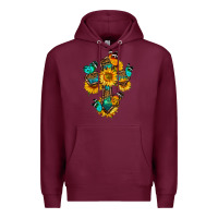 Burgundy cross with butterfly Premium Hoodie - BundleAndBundleShop