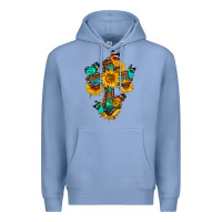 Colony Blue cross with butterfly Premium Hoodie - BundleAndBundleShop